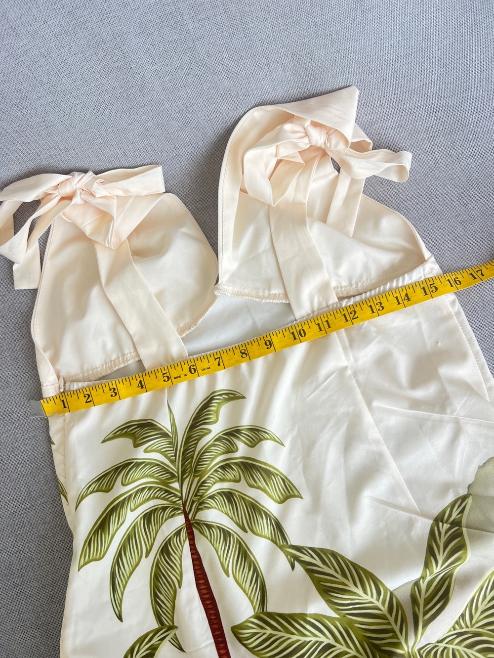 CAJUNI Mini Sundress Cover up dress cream palms size M NWT - Picture 13 of 13
